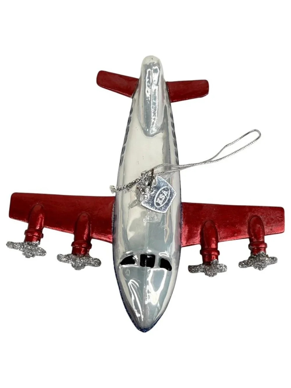 3 Kurt Adler Noble Gems Glass Airplane Christmas Ornaments 4‎ Engine Transport